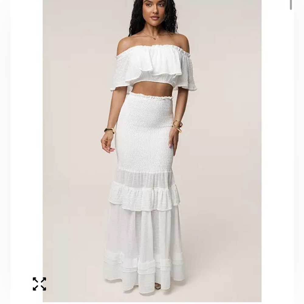 JLUXLABEL White Ruffle Skirt Set